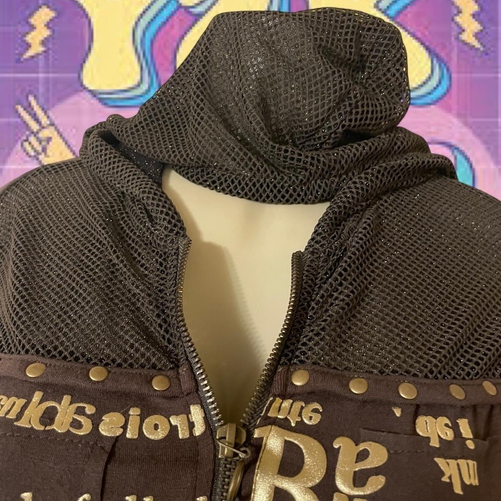 Brown Graphic Zip-Up Hoodie - Picture 2 of 2